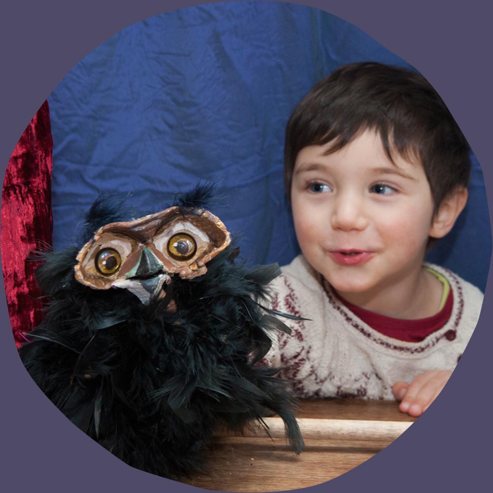 playing with puppets